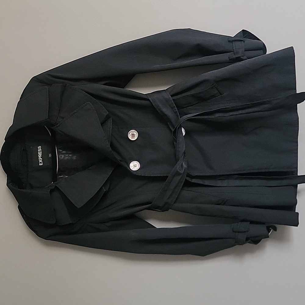 Express women's black spring coat size s